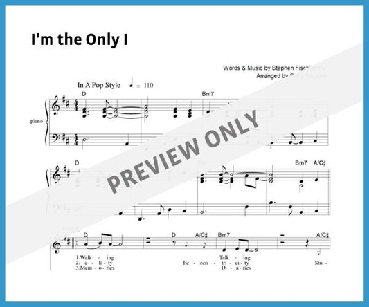 I'm the Only I (Sheet Music)