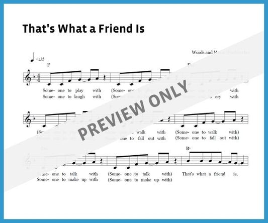 That's What a Friend Is (Sheet Music)
