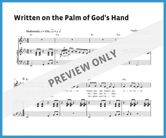 Written on the Palm of God's Hand (Sheet Music)